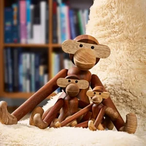 Kinder Kay Bojesen Denmark Kinderzimmereinrichtung | Dekorationsgegenstände^Wooden Monkey, mittelgroß, Teakholz