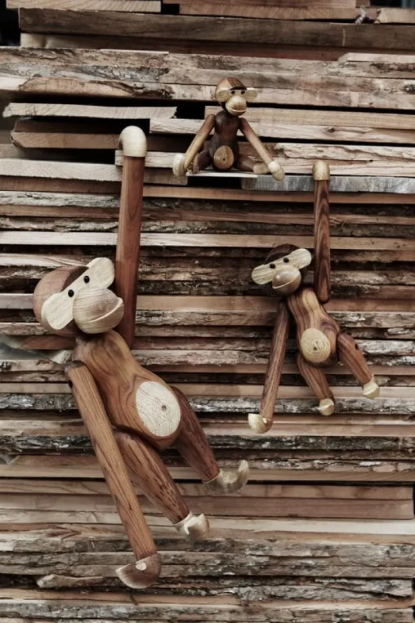 Kinder Kay Bojesen Denmark Kinderzimmereinrichtung | Dekorationsgegenstände^Wooden Monkey, groß, Teakholz