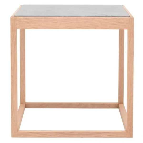 Eberhart Furniture Tische-Klassik Studio Cube Tisch, Eiche geseift – hellgrauer Marmor