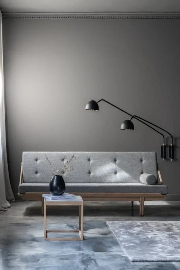 Eberhart Furniture Tische-Klassik Studio Cube Tisch, Eiche geseift – hellgrauer Marmor