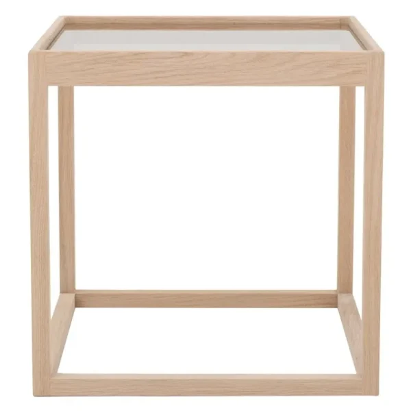 Klassik Studio Tische-Tisch Cube, Eiche geseift – Rauchglas