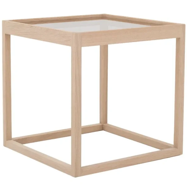 Klassik Studio Tische-Tisch Cube, Eiche geseift – Rauchglas