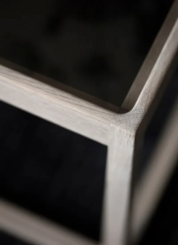 Klassik Studio Tische-Tisch Cube, Eiche geseift – Rauchglas