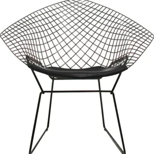 Nikari Sitzgelegenheiten-Knoll Bertoia Diamond Stuhl, Schwarz - schwarzes Kissen