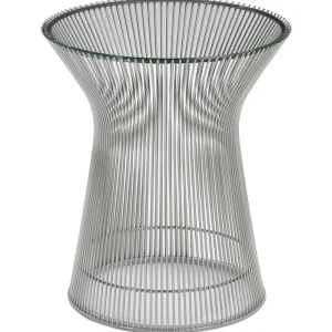 TIPTOE Tische-Knoll Platner Beistelltisch, Nickel - Klarglas