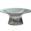 &Tradition Tische-Knoll Platner Couchtisch, Nickel - Klarglas