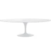 Vitra Tische-Knoll Tulip Esstisch, 198 cm, oval, weißer Marmor