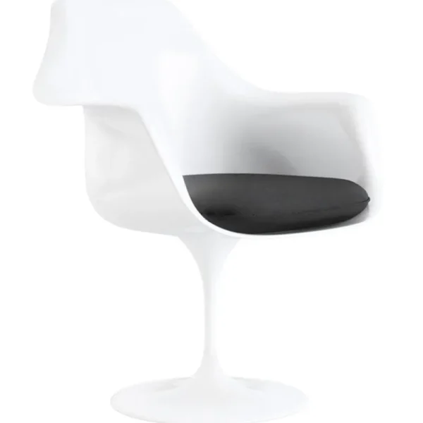 Vitra Sitzgelegenheiten-Knoll Tulip Sessel, Drehfuß, Weiß - Tonus 128
