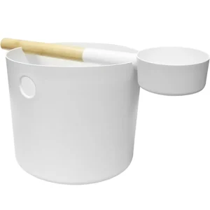 KOLO Badezimmeraccessoires^Saunakübelset mit Saunakelle, weiß