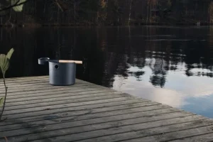 KOLO Badezimmeraccessoires^Saunakübelset mit Saunakelle, schwarz