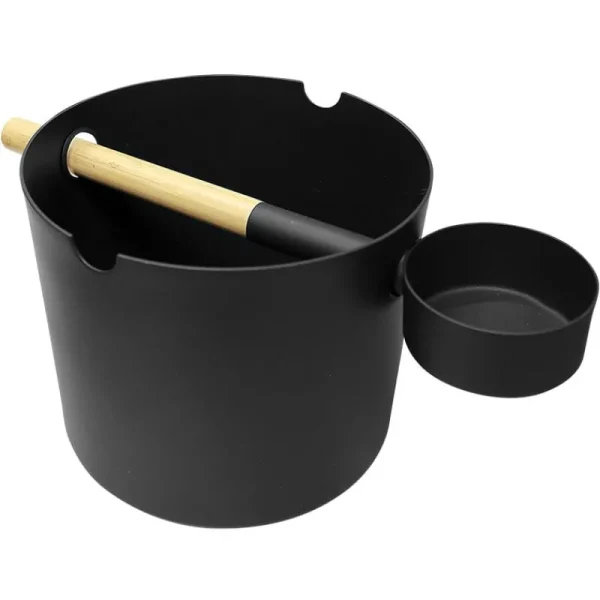 KOLO Badezimmeraccessoires^Saunakübelset mit Saunakelle, schwarz