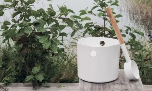 KOLO Badezimmeraccessoires^Saunakübelset mit Saunakelle, weiß