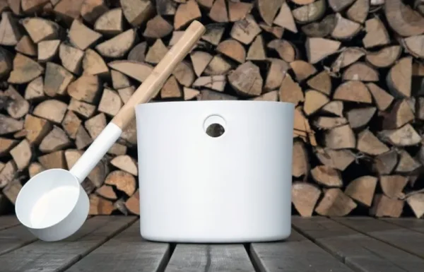 KOLO Badezimmeraccessoires^Saunakübelset mit Saunakelle, weiß