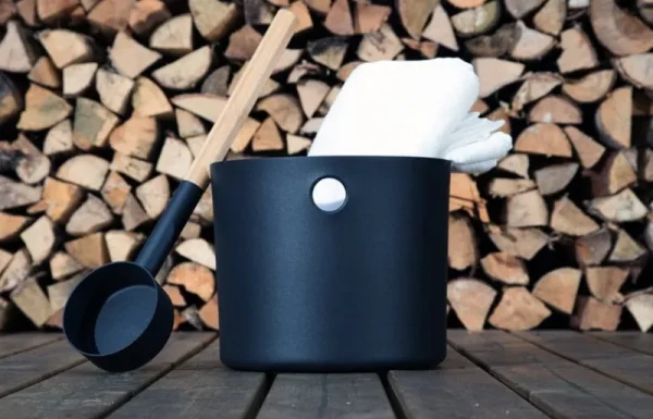 KOLO Badezimmeraccessoires^Saunakübelset mit Saunakelle, schwarz