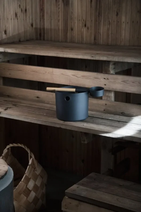 KOLO Badezimmeraccessoires^Saunakübelset mit Saunakelle, schwarz
