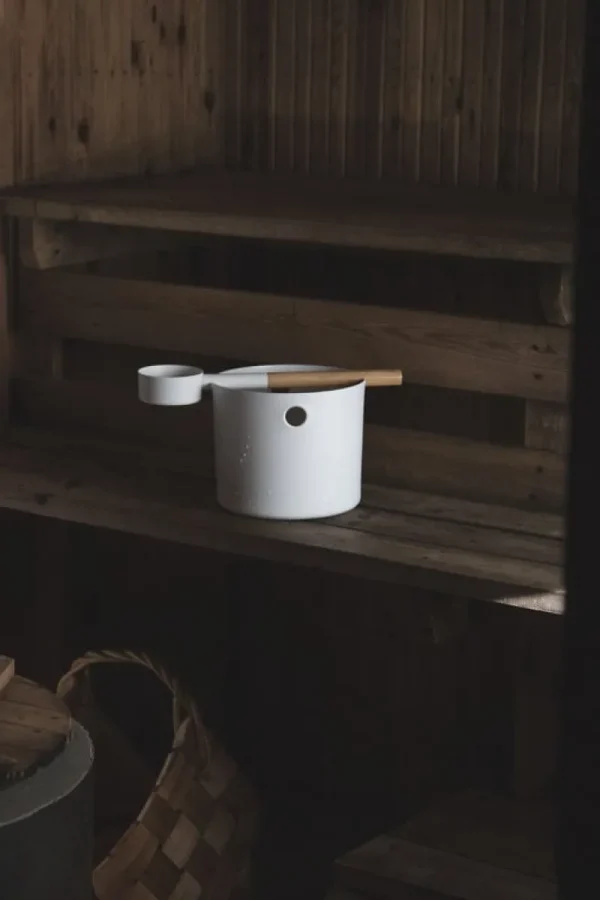 KOLO Badezimmeraccessoires^Saunakübelset mit Saunakelle, weiß