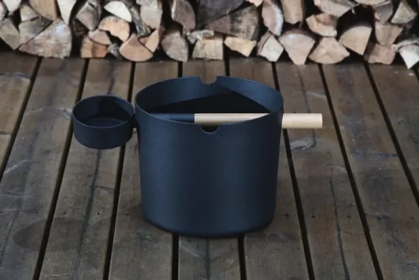 KOLO Badezimmeraccessoires^Saunakübelset mit Saunakelle, schwarz