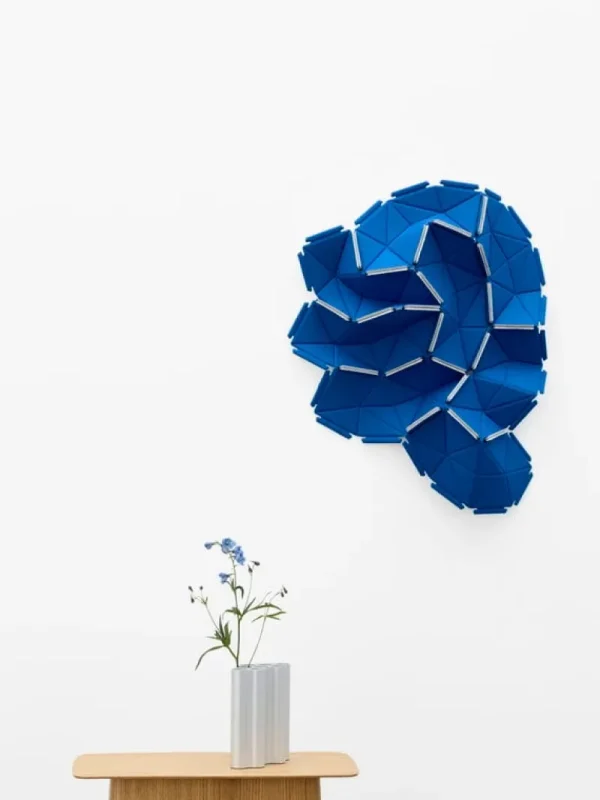 Kvadrat Wandbehang^Clouds Stofffliesen, 8 Stück, grau - ultramarinblau