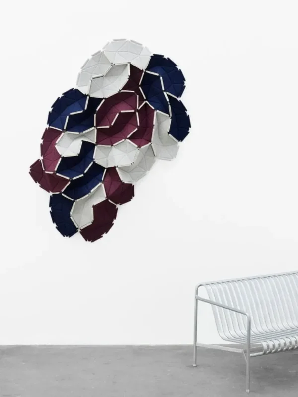 Kvadrat Wandbehang^Clouds Stofffliesen, 8 Stück, grau - ultramarinblau