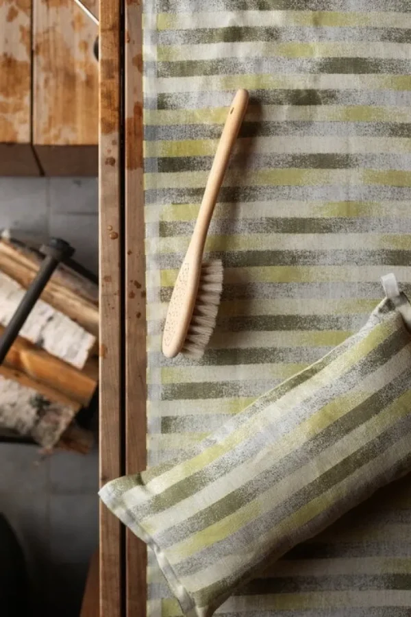 Lapuan Kankurit Badezimmertextilien^Hohto Sauna-Sitzunterlage 46 x 60 cm, Weiß - Grün