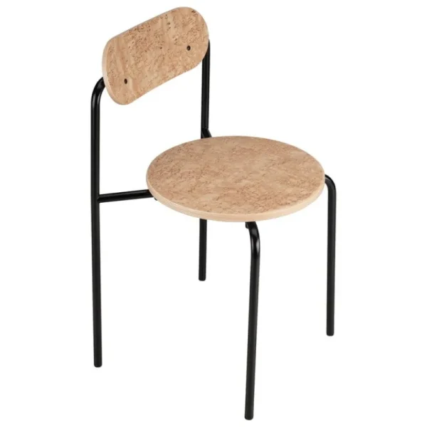 Hem Sitzgelegenheiten-Lepo Product Moderno Stuhl, Schwarz - Maserbirkenfurnier