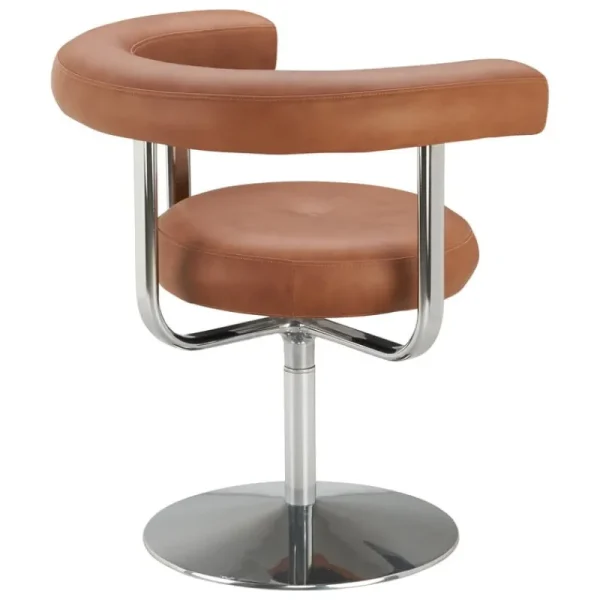 Tolix Sitzgelegenheiten-Lepo Product Polar L1001P Stuhl, Chrom - Braunes Leder Challenger 046