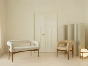 Fredericia Sofas Und Liegen-Lepo Product Wooden Boa Love 2-Sitzersofa, Eiche - Kvadrat Sacho Elle 0200