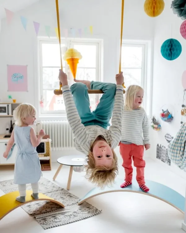 Kinder Lillagunga Möbel Für Das Kinderzimmer^Bone Trapez, weiß - graues Seil