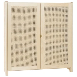 Kartell Aufbewahrungsmöbel-Lundia Classic Cabinet Schrank mit Rattantüren, 104 x 109 cm, Natur