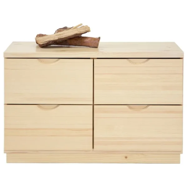 Pedestal Aufbewahrungsmöbel-Lundia Classic Kommode, 4 Schubladen, Kiefer klar lackiert