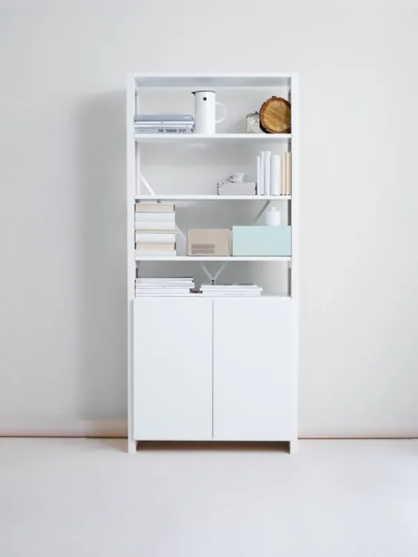 Lundia Regale-Classic Regal mit Türen, hoch, Weiß