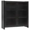 Lundia Aufbewahrungsmöbel-Classic Vitrine, geriffeltes Glas, 104 x 109 cm, Schwarz lackier