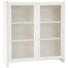 Lundia Aufbewahrungsmöbel-Classic Vitrine, geriffeltes Glas, 104 x 109 cm, Weiß lackiert