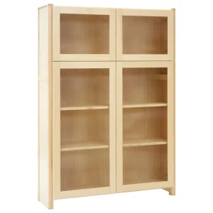 Lundia Aufbewahrungsmöbel-Classic Vitrine, geriffeltes Glas, 104 x 149 cm, Natur