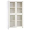 Lundia Aufbewahrungsmöbel-Classic Vitrine, geriffeltes Glas, 84 x 149 cm, Weiß lackiert