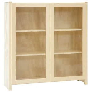 Lundia Aufbewahrungsmöbel-Classic Vitrine, geriffeltes Glas, 104 x 109 cm, Natur