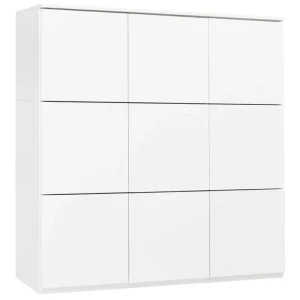 Kartell Aufbewahrungsmöbel-Lundia Fuuga Schrank, 96 cm, 9 Türen, Weiß