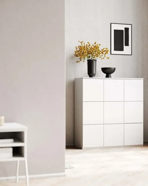 Kartell Aufbewahrungsmöbel-Lundia Fuuga Schrank, 96 cm, 9 Türen, Weiß