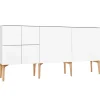 Pedestal Aufbewahrungsmöbel-Lundia Fuuga Sideboard, 192 cm, weiß/Eiche