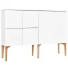 Lundia Aufbewahrungsmöbel-Fuuga Sideboard, 128 cm, Weiß – Eiche