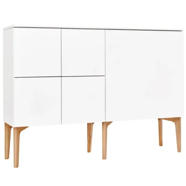 Lundia Aufbewahrungsmöbel-Fuuga Sideboard, 128 cm, Weiß – Eiche