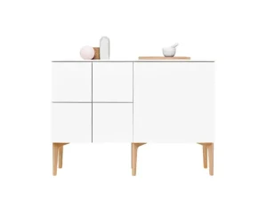 Lundia Aufbewahrungsmöbel-Fuuga Sideboard, 128 cm, Weiß – Eiche