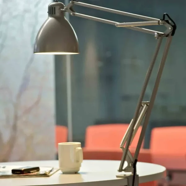 Anglepoise Schreibtischlampen-Luxo LED-Tischleuchte L-1, aluminiumgrau