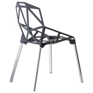 Magis Terrassenmöbel | Sitzgelegenheiten^Chair_One, Anthrazit - Beine aus poliertem Aluminium