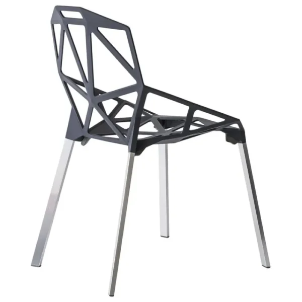 Magis Terrassenmöbel | Sitzgelegenheiten^Chair_One, Anthrazit - Beine aus poliertem Aluminium