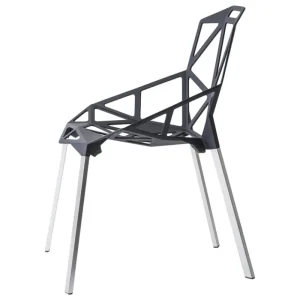 Magis Terrassenmöbel | Sitzgelegenheiten^Chair_One, Anthrazit - Beine aus poliertem Aluminium