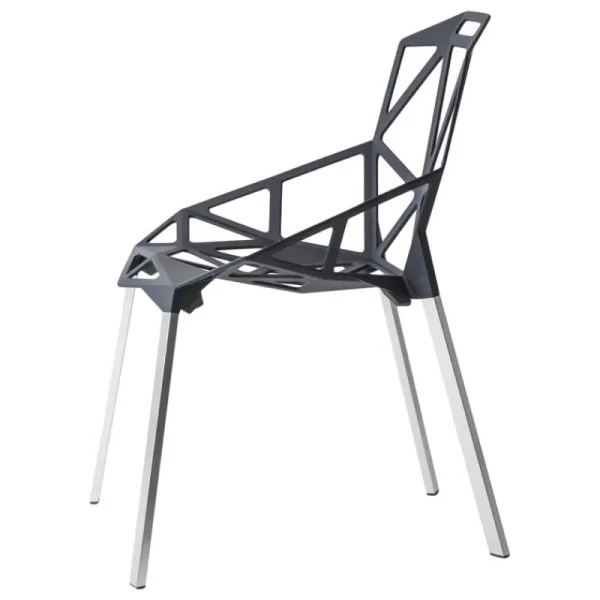 Magis Terrassenmöbel | Sitzgelegenheiten^Chair_One, Anthrazit - Beine aus poliertem Aluminium