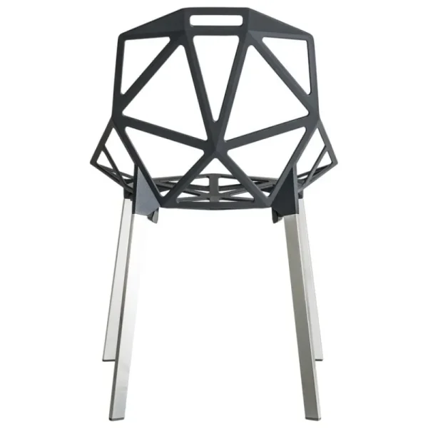 Magis Terrassenmöbel | Sitzgelegenheiten^Chair_One, Anthrazit - Beine aus poliertem Aluminium