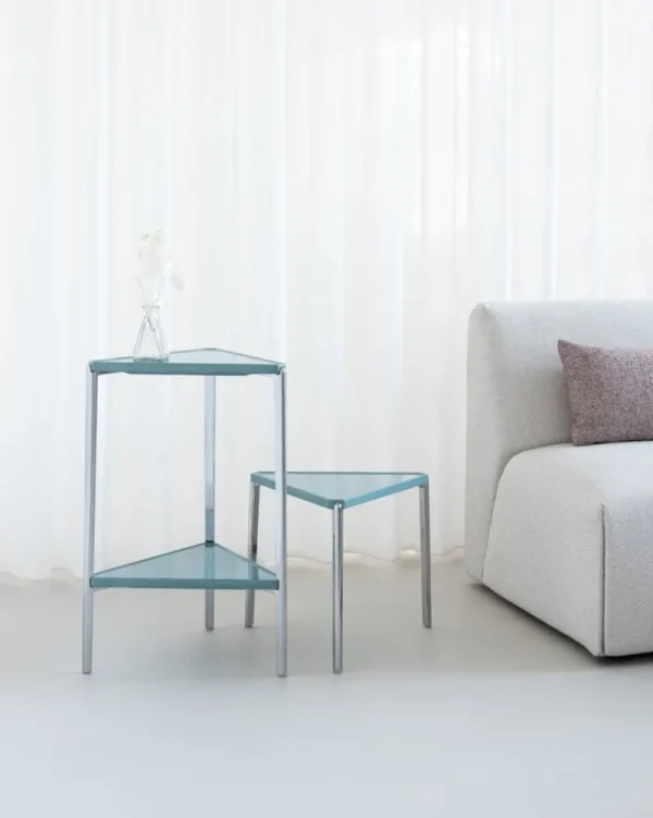 Magis Terrassenmöbel | Tische^Tambour Tisch, niedrig, 44 cm, Weiß - Hellblau