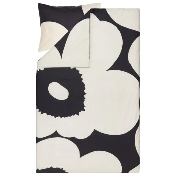 Marimekko Bettwäsche^Iso Unikko Kissenbezug, 50 x 60 cm, anthrazit - naturweiß